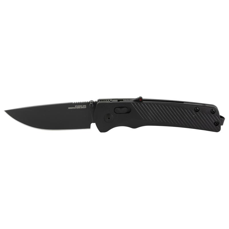 Flash AT, Folding Knife, 3.45" Straight Back, Black GRN Handle, D2 Steel, Titanium Nitride Finish, Black SOG-11-18-01-41