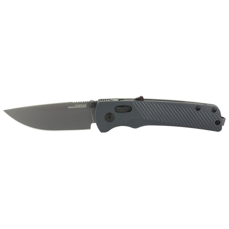 Flash AT, Folding Knife, 3.45" Straight Back, Urban Gray GRN Handle, D2 Steel, Titanium Nitride Finish, Black SOG-11-18-05-41