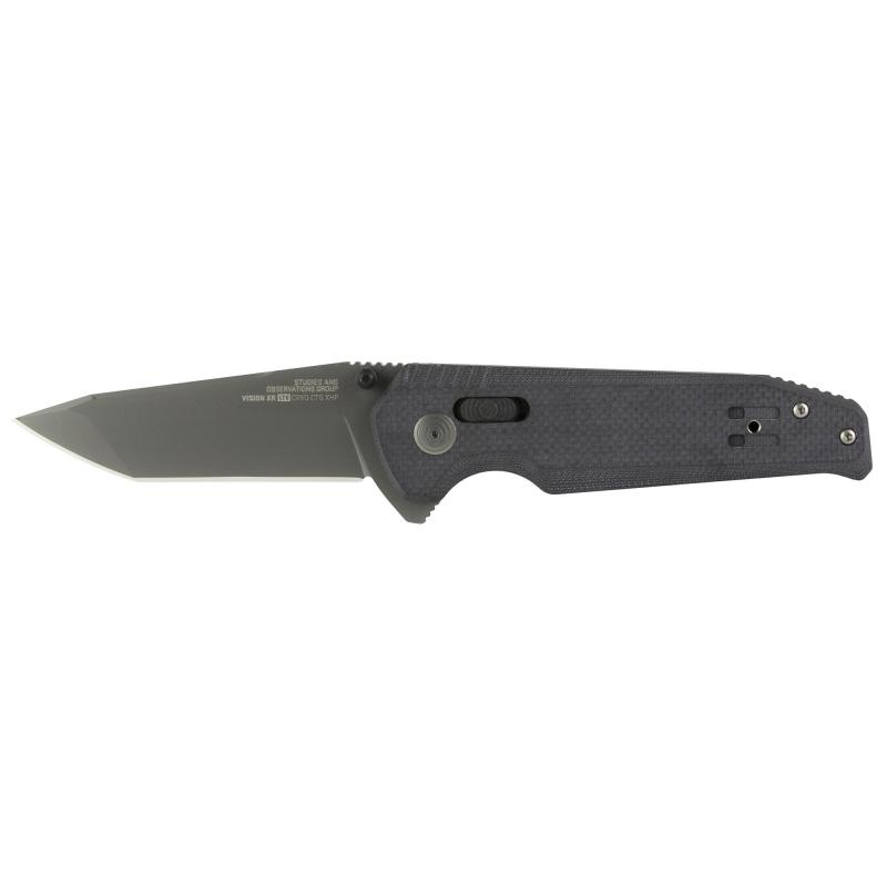 Vision XR, Folding Knife, 3.36" Tanto Point Straight Edge, G10 Handle, Cryo CTS XHP Steel, Titanium Nitride Finish, Black SOG-12-57-07-57