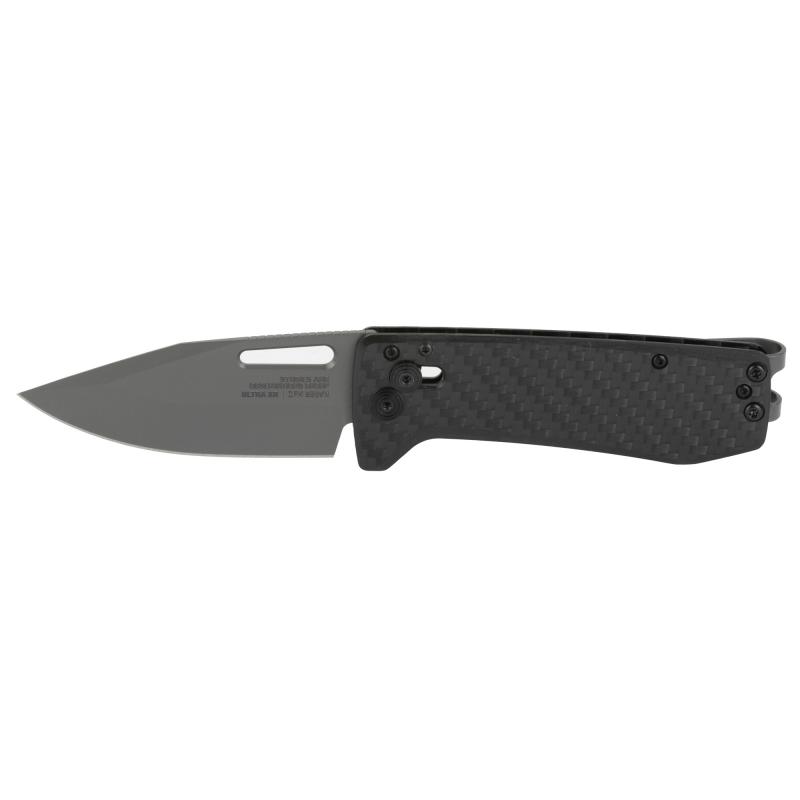 Ultra XR, Folding Knife, 2.8"  Straight Clip Point, Black Carbon Fiber Handle, S35VN Steel, Titanium Nitride Finish, Black SOG-12-63-01-57