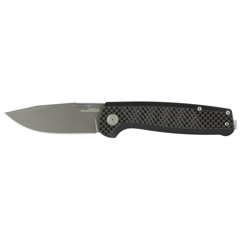 Terminus SJ, Folding Knife, 2.9" Clip Point Straight Edge, G10 and Carbon Fiber Handle, Cryo S35VN Steel, Titanium Nitride Finish, Black SOG-TM1006-BX