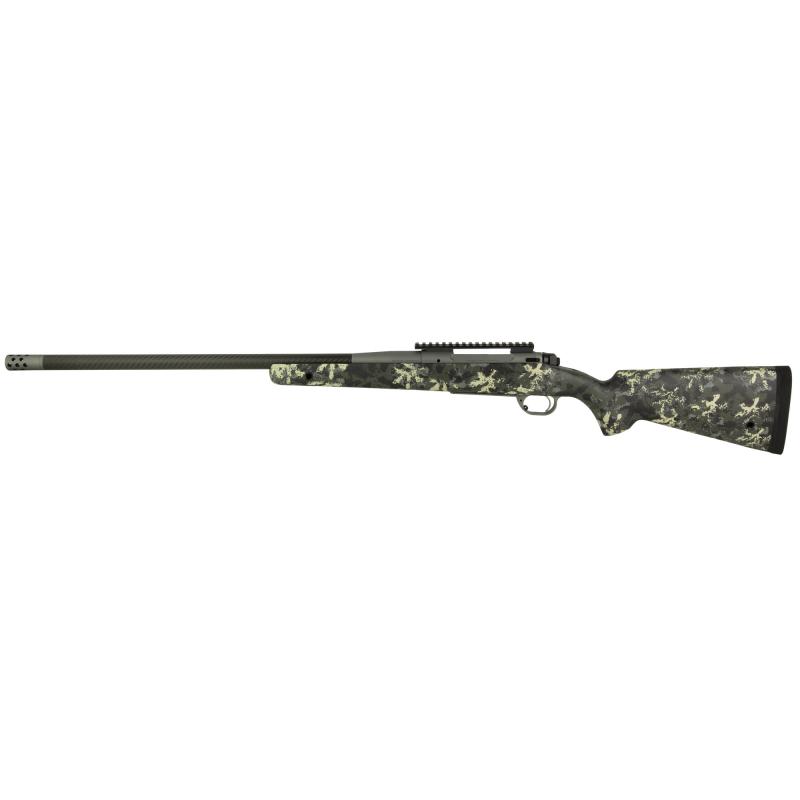 Model 2020, Boundary, Bolt Action Rifle, 7MM Remington, 24" Carbon Fiber Barrel, 1:10 Twist, SA Radial Brake, Cerakote Finish, Tactical Gray, Rogue Camo AG Sportsman Carbon Fiber Stock with M-LOK and QD Cups, TriggerTech Adjustable Trigger, 3 Rounds BAB9