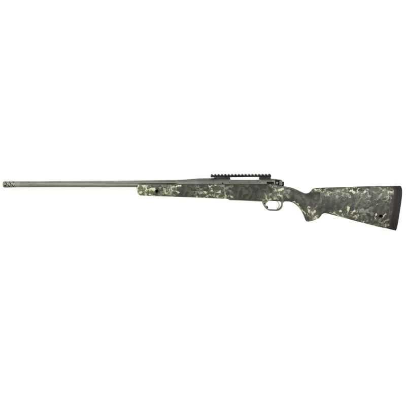 Model 2020, Boundary, Bolt Action Rifle, 7MM PRC, 24" Fluted Steel Barrel, 1:10 Twist, SA Radial Brake, Cerakote Finish, Tactical Gray, Rogue Camo AG Sportsman Carbon Fiber Stock with M-LOK and QD Cups, TriggerTech Adjustable Trigger, 3 Rounds BAB9247PRC