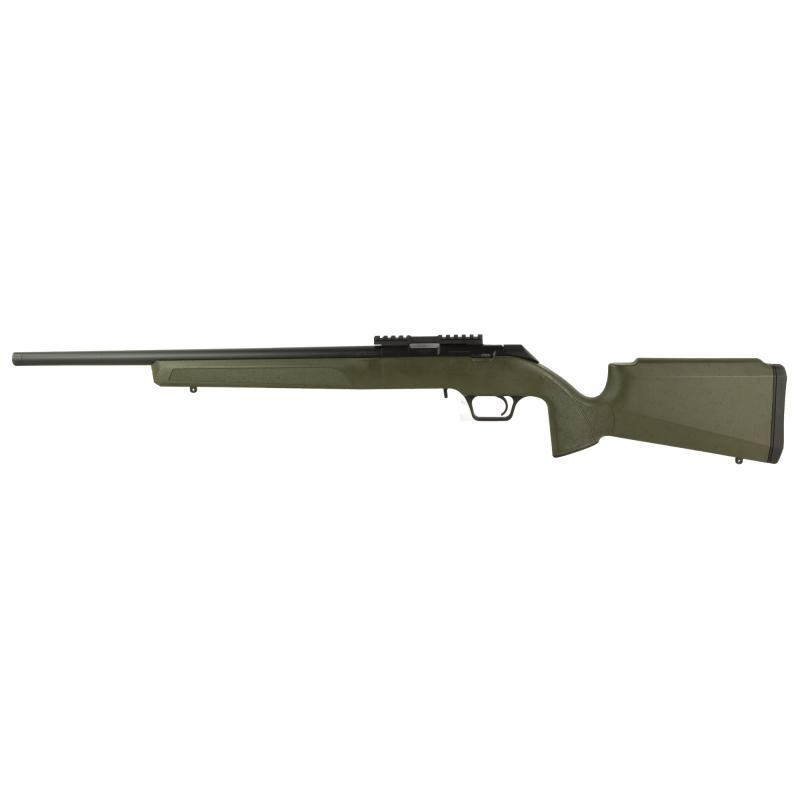 Model 2020 Rimfire, Target Rifle, Bolt Action Rifle, 22 LR, 20" Barrel, Threaded 1/2x28, Matte Finish, Black, Olive Drab Green with Black Webbing Polymer Reinforced Target Stock, 10 Rounds, 1 Magazine BART92022GBW