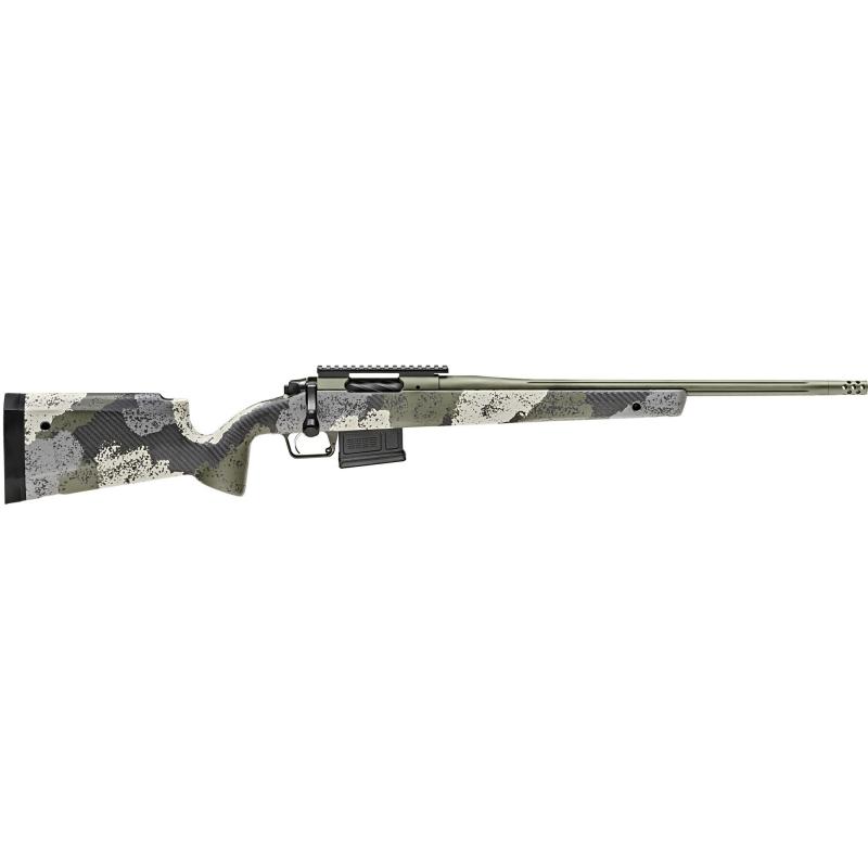 Model 2020 Waypoint, Bolt Action, 308 Winchester, 20" Fluted Stainless Barrel, SA Radial Brake, Green Color, Mil-Spec Green Cerakote, Evergreen Camo Carbon Fiber Stock with M-LOK, TriggerTech Adjustable Trigger, 5Rd, 1 AICS Short Action Magazine BAW92030