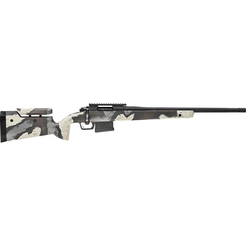 Model 2020 Waypoint, Bolt Action, 6MM Creedmoor, 20" Fluted Stainless Barrel, SA Radial Brake, Tan Color, Desert Verde Cerakote, Ridgeline Camo Adjustable Carbon Fiber Stock with M-LOK, TriggerTech Adjustable Trigger, 5Rd, 1 AICS Short Action Magazine BA