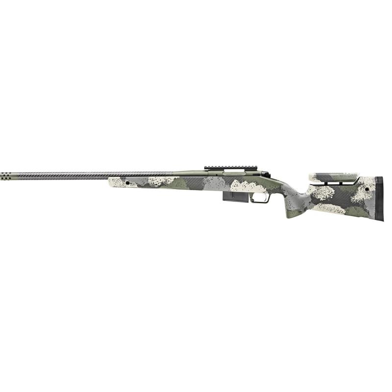Model 2020 Waypoint, Bolt Action, 6.5 PRC, 24" Carbon Fiber Barrel, SA Radial Brake, Green Color, Mil-Spec Green Cerakote, Evergreen Camo Adjustable Carbon Fiber Stock with M-LOK, TriggerTech Adjustable Trigger, 3Rd, 1 AICS Short Action Magazine BAW92465