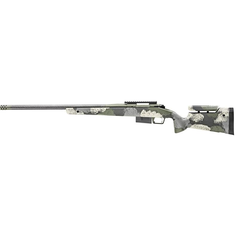 Model 2020 Waypoint, Bolt Action Rifle, 7MM PRC, 24" Carbon Fiber Barrel, 1:8 Twist, SA Radial Brake, Cerakote Finish, Mil-Spec Green, Evergreen Camo Adjustable Carbon Fiber Stock with M-LOK, TriggerTech Adjustable Trigger, 3 Rounds, 1 AICS Long Action M