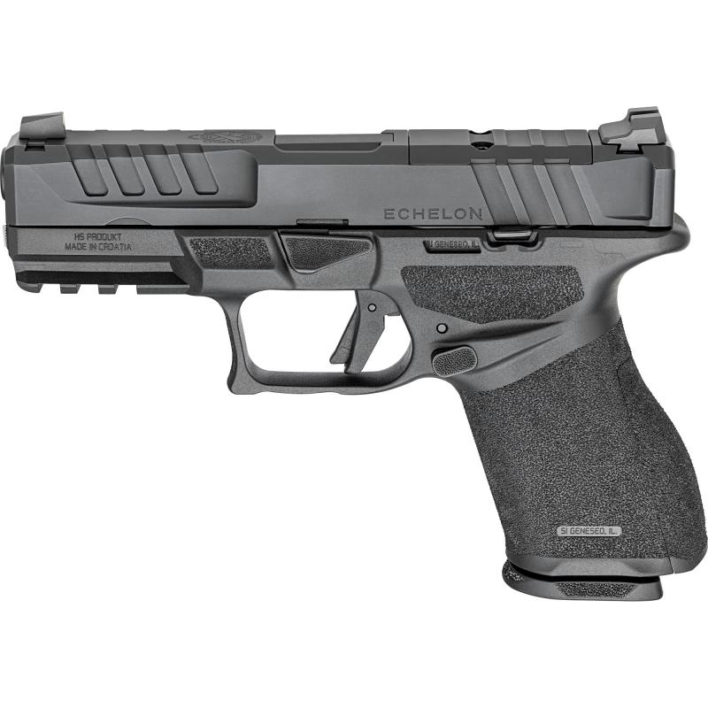 Echelon 4.0C, Semi-automatic, Striker Fired, Polymer Framed Pistol, Full Size, 9MM, 4" Barrel, Melonite Finish, Black, Crimson Trace CT-1500, Optics Ready Slide, Front Tritium Night Sight, Tactical Rack U-Dot Rear, 5 Magazines, (3)-15 Round & (2)-18 Roun