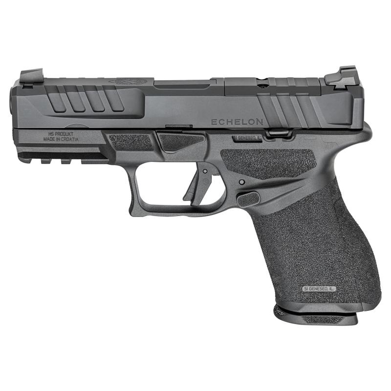 Echelon 4.0C, Semi-automatic, Striker Fired, Polymer Framed Pistol, Full Size, 9MM, 4" Barrel, Melonite Finish, Black, Crimson Trace CT-1500, Optics Ready Slide, White Dot Front Sight, Tactical Rack U-Dot Rear, 5 Magazines, (3)-15 Round & (2)-18 Round, I
