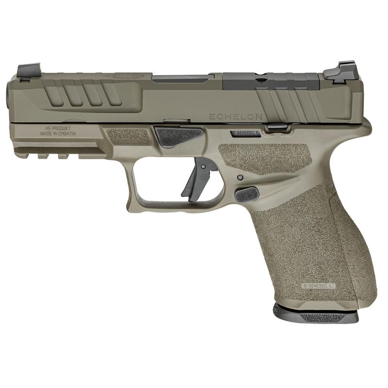Echelon 4.0C, Semi-automatic, Striker Fired, Polymer Framed Pistol, Compact, 9MM, 4" Barrel, Cerakote Finish, Olive Drab Green, Optics Ready Slide, Front Tritium Night Sight, Tactical U-Dot Rear, 15 Rounds, 2 Magazines EC9409G-U-15