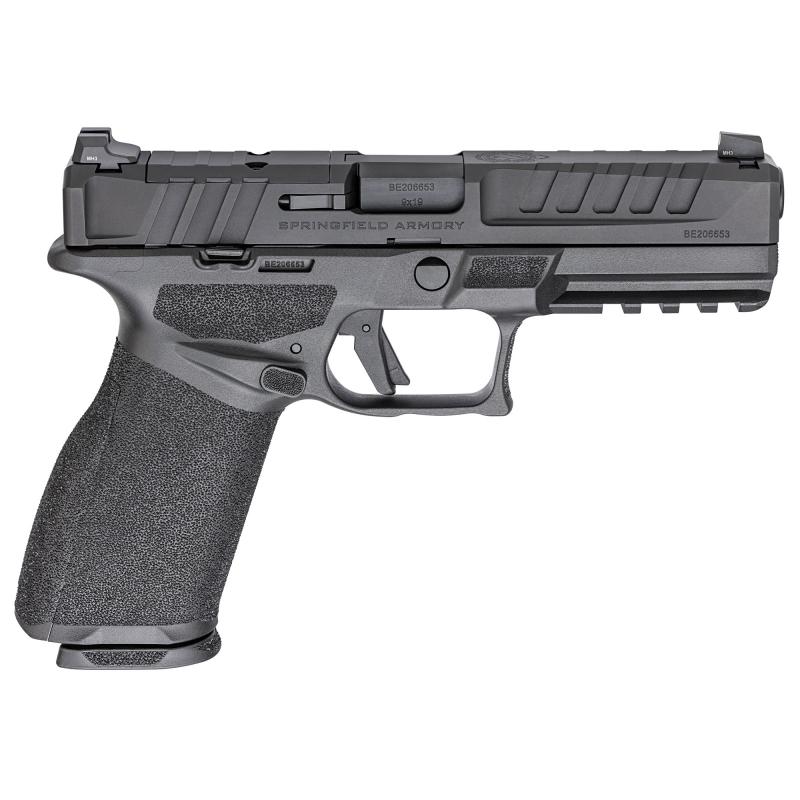 Echelon Gear Up, Striker Fired, Semi-automatic, Polymer Frame Pistol, Full Size, 9MM, 4.5" Barrel, Melonite Finish, Black, Optics Ready Slide, 3 Dot Tritium Night Sights, 20 Rounds, 5 Magazines, Includes Viridian RFX11 Green Dot Sight and Range Bag EC945