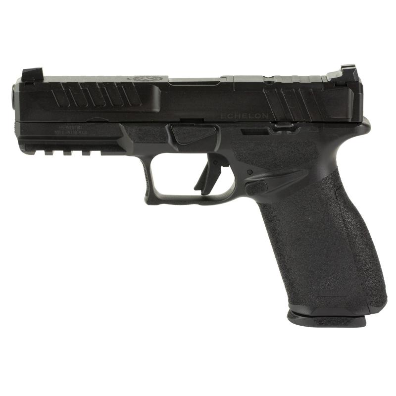 Echelon, Semi-automatic, Striker Fired, Polymer Framed Pistol, Full Size, 9MM, 4.5" Barrel, Melonite Finish, Black, Optics Ready Slide, Front Tritium Night Sight, Tactical Rack U-Dot Rear, 15 Rounds, 2 Magazines EC9459B-U-15