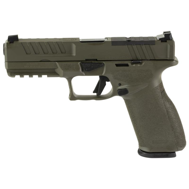 Echelon, Semi-automatic, Striker Fired, Polymer Framed Pistol, Full Size, 9MM, 4.5" Barrel, Melonite Finish, Olive Drab Green, Crimson Trace CT-1500, Optics Ready Slide, Front Tritium Night Sight, Tactical Rack U-Dot Rear, 5 Magazines, (3)-17 Round & (2)