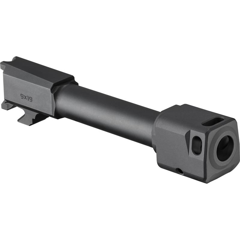 Threaded Barrel with Compensator, 9MM, Fits Springfield Hellcat, 3.8", Self-Indexing Compensator, Melonite Finish, Black HC0901TB-KIT