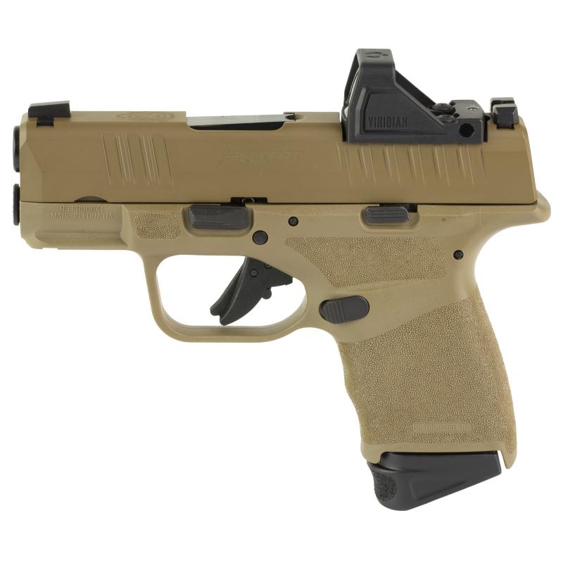 Hellcat, OSP, Striker Fired, Semi-automatic, Polymer Frame Pistol, Sub-Compact, 9MM, 3" Hammer Forged Barrel, Cerakote Finish, Desert Flat Dark Earth, Crimson Trace CT-1500 Red Dot Sights, Textured Grip, Tritium Front Sight, Tactical Rack Rear Sight, Opt