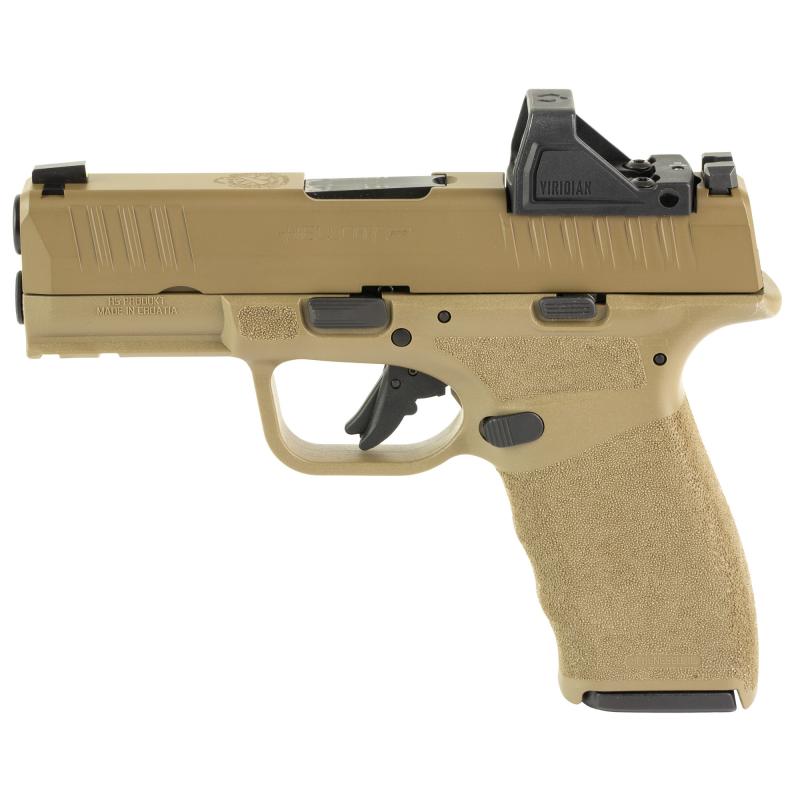 Hellcat Pro, Striker Fired, Semi-automatic, Polymer Frame Pistol, 9MM, 3.7" Hammer Forged Barrel, Cerakote Finish, Flat Dark Earth, Crimson Trace CT-1500 Red Dot Sight, Textured Grip, Tritium Front Sight, Tactical Rack Rear Sight, 10 Rounds, 5 Magazines,