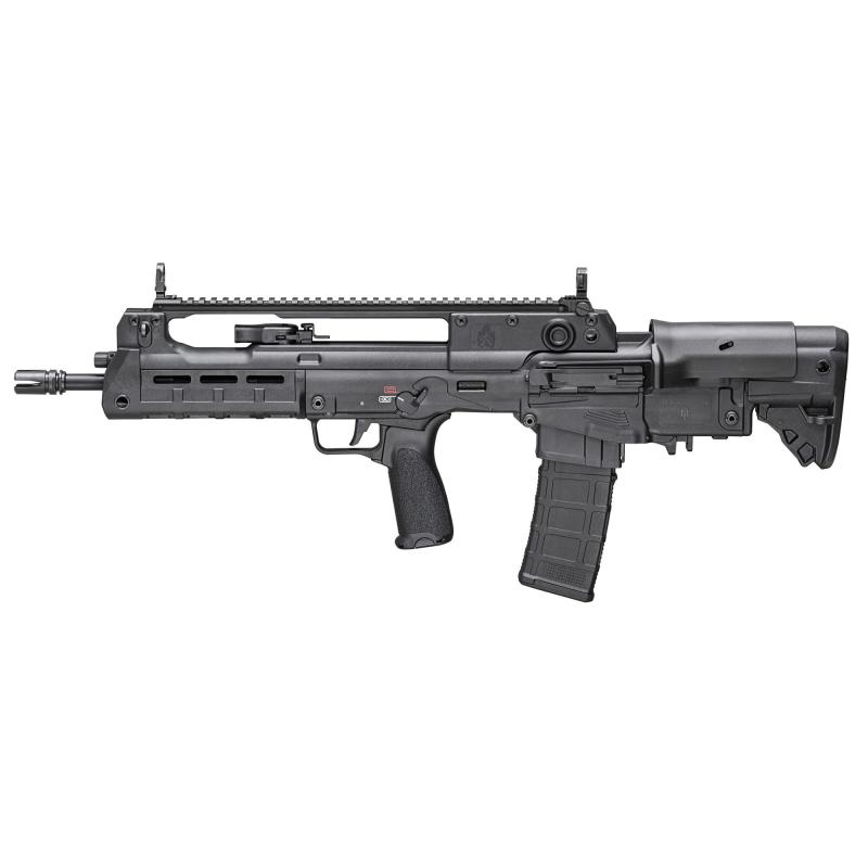 Hellion, Semi-automatic Rifle, Bullpup, 223 Remington/556NATO, 16" Hammer Forged Barrel, 1:7 Twist, 4 Prong Flash Hider, Matte Finish, Black, BCM MOD 3 Grip, 5-Position Adjustable Stock with Cheek Riser, Front/Rear Flip Sights, 2-Position Short Stroke Ga