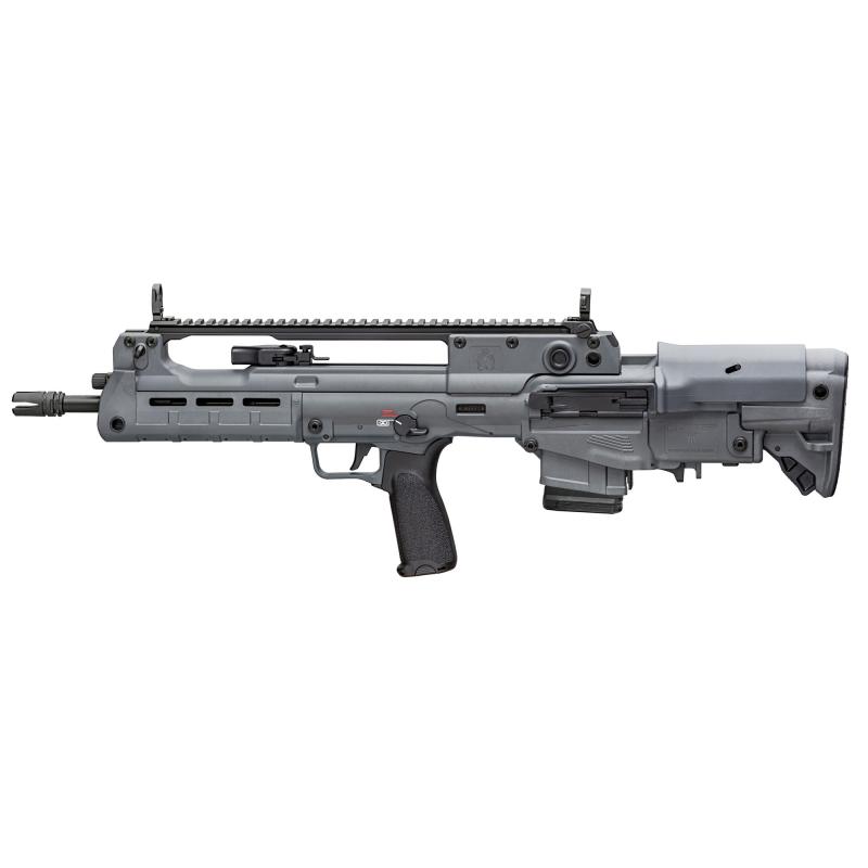 Hellion, Semi-automatic, Bullpup, 223 Remington/556NATO, 16" Hammer Forged Barrel, 1:7 Twist, 4 Prong Flash Hider, Matte Finish, Tungston Gray, Single Point Sling, Crimson Trace CTS-103 Red/Green Dot, BCM MOD 3 Grip, 5-Position Adjustable Stock with Chee