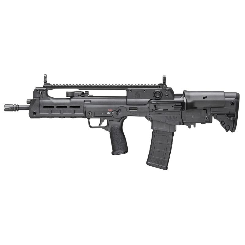 Hellion, Semi-automatic, Bullpup, 223 Remington/556NATO, 18" Hammer Forged Barrel, 1:7 Twist, 4 Prong Flash Hider, Matte Finish, Black, Single Point Sling, Crimson Trace CTS-103 Red/Green Dot, BCM MOD 3 Grip, 5-Position Adjustable Stock with Cheek Riser,