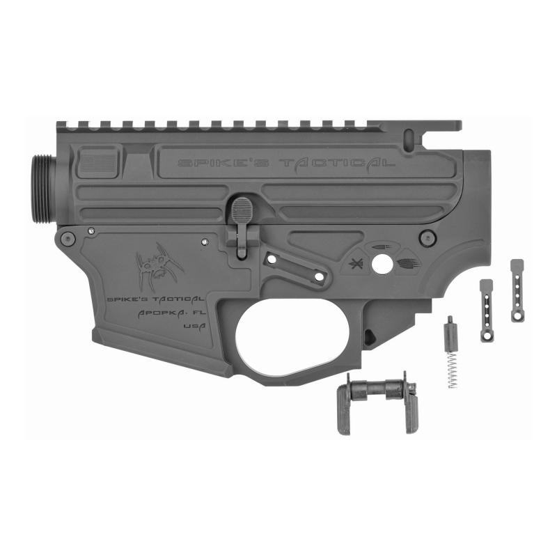 STSB920, Semi-automatic, Lower/Upper Set, 9MM, CNC Machined from 7075 Billet Aluminum, Black Color, Anodized Finish, Flared Magwell, Last Round Hold Open feature, Includes KNS Pins, Ambi Safety, Mag Release, Takedown Pins, and Buffer Retainer Pin STSB920