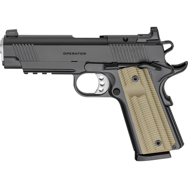 1911 Operator AOS | 45ACP, 4.25" Barrel, Black, G10 Grips, 2 8 Rd Magazines, AOS Optics Ready, Optic Not Included