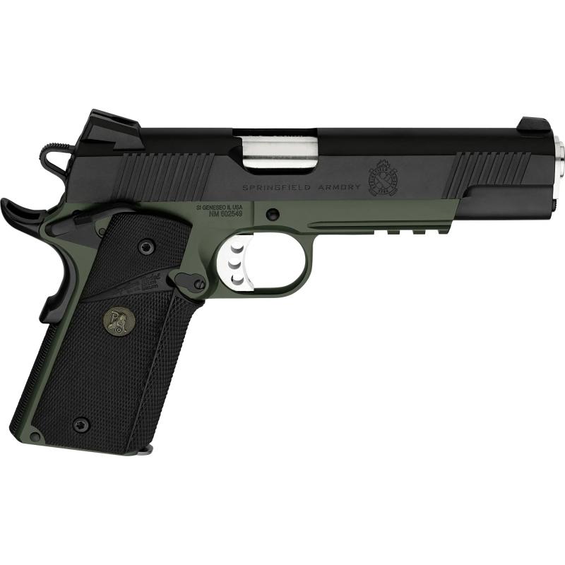 Operator, Semi-automatic, 1911, Full Size Pistol, 45 ACP, 5" Barrel, Steel Frame, 7Rd, Akote Slide over OD Frame Finish, Tritium Night Sights, Range Bag, CA Compliant PX9105MLCA18