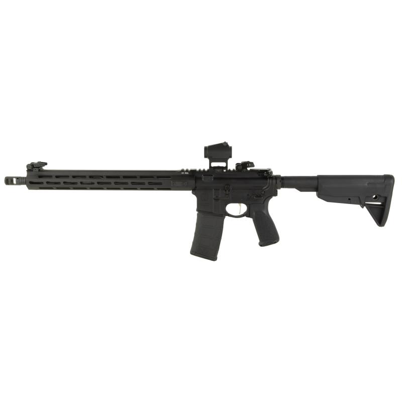 SAINT Victor, Semi-automatic, AR, 223 Remington/556NATO, 16" Barrel, 1:8 Twist, Mid-Length Gas System, Black, Anodized Finish, BCM Trigger Guard & Mod 0 Stock, 15" M-LOK Free Float Handguard, Flip Up Front and Rear Low Profile Springfield Sights, 30 Roun