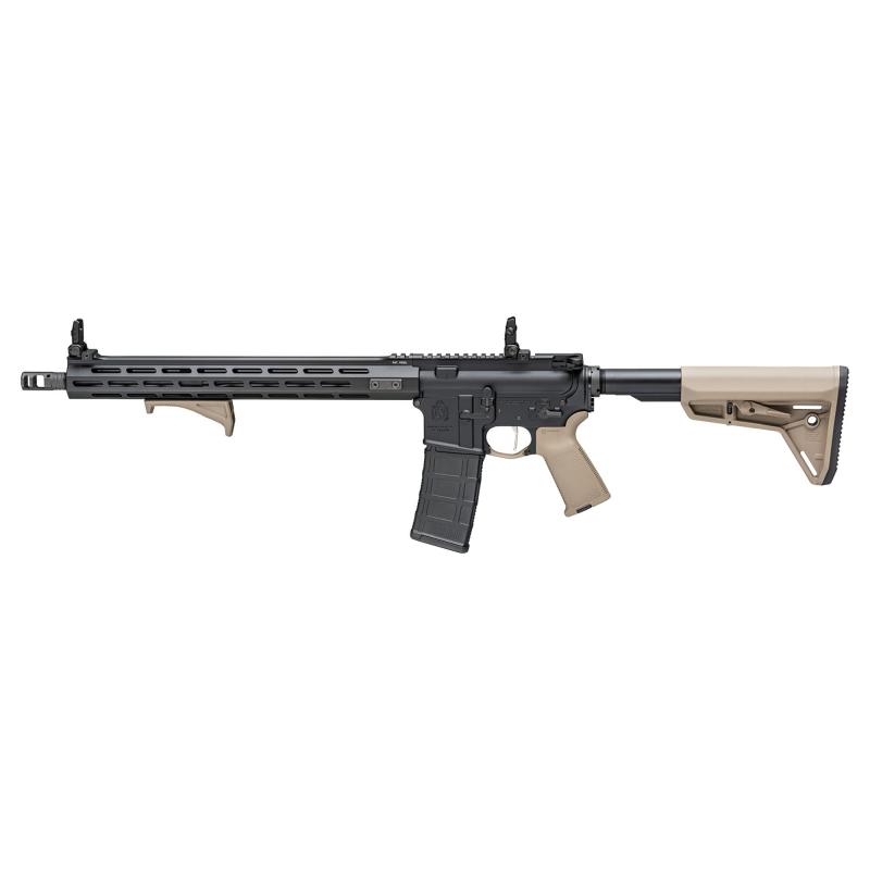 SAINT Victor, Semi-automatic, AR, 223 Remington/556NATO, 16" Barrel, 1:8 Twist, Mid-Length Gas System, Anodized Finish, Black, Flat Dark Earth Magpul Furniture, 15" M-LOK Free Float Handguard, Flip UpFront and Rear Sights, 30 Rounds, 1 Magazine STV916556