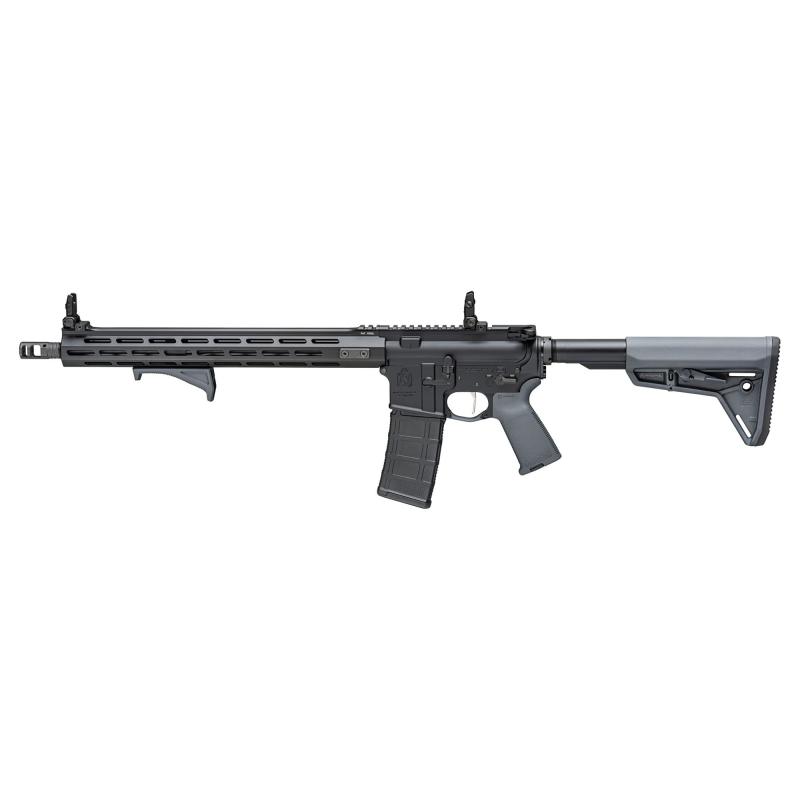 SAINT Victor, Semi-automatic, AR, 223 Remington/556NATO, 16" Barrel, 1:8 Twist, Mid-Length Gas System, Anodized Finish, Black, Gray Magpul Furniture, 15" M-LOK Free Float Handguard, Flip Up Front and Rear Springfield Sights, 10 Rounds, 1 Magazine STV9165