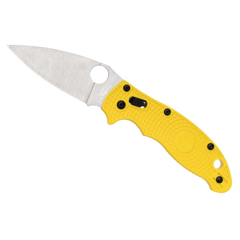 MANIX 2 Lightweight Salt, Folding Knife, Plain Edge, Yellow FRCP Handle, Satin Finish, Silver, 3.37" Blade Length, CPM MagnaCut Steel C101PYL2