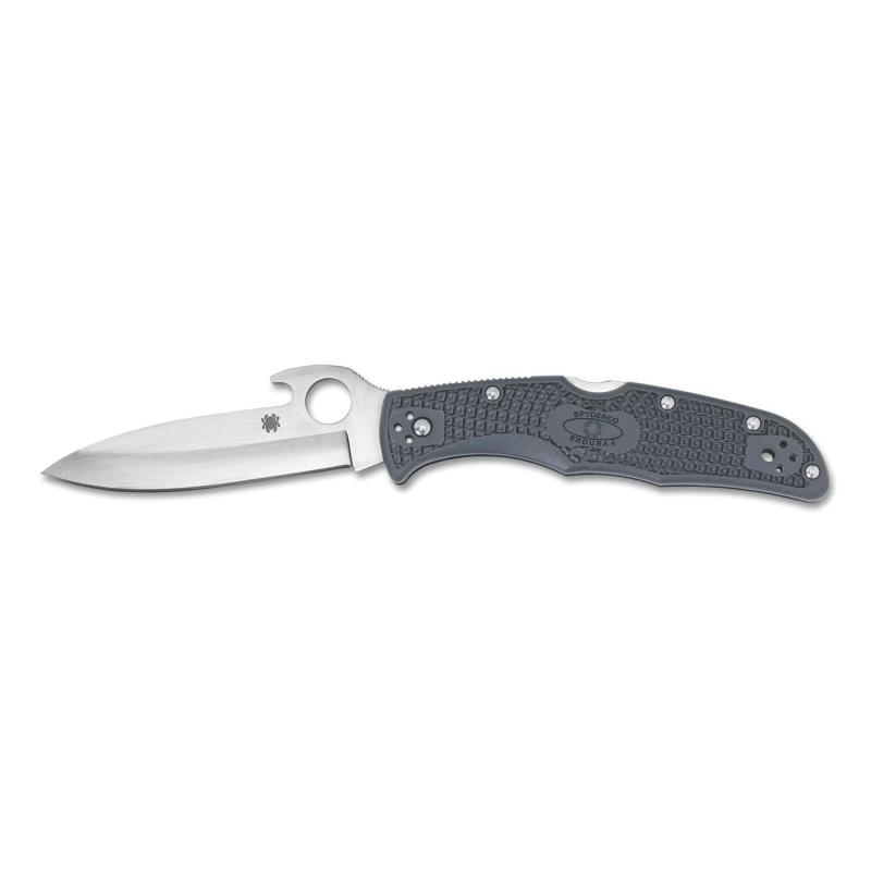 Endura4, 3.75" Folding Knife, Clip Point, Plain Edge, VG10/Satin, Gray FRN, Emerson Wave/Circle Thumb Hole/Pocket Clip C10PGYW