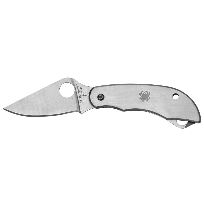 ClipiTool, Folding Knife, 8Cr13MoV, Plain, BottleOpener & Screwdriver, Circle Thumb Hole/Pocket Clip, 2", Stainless, Box C175P