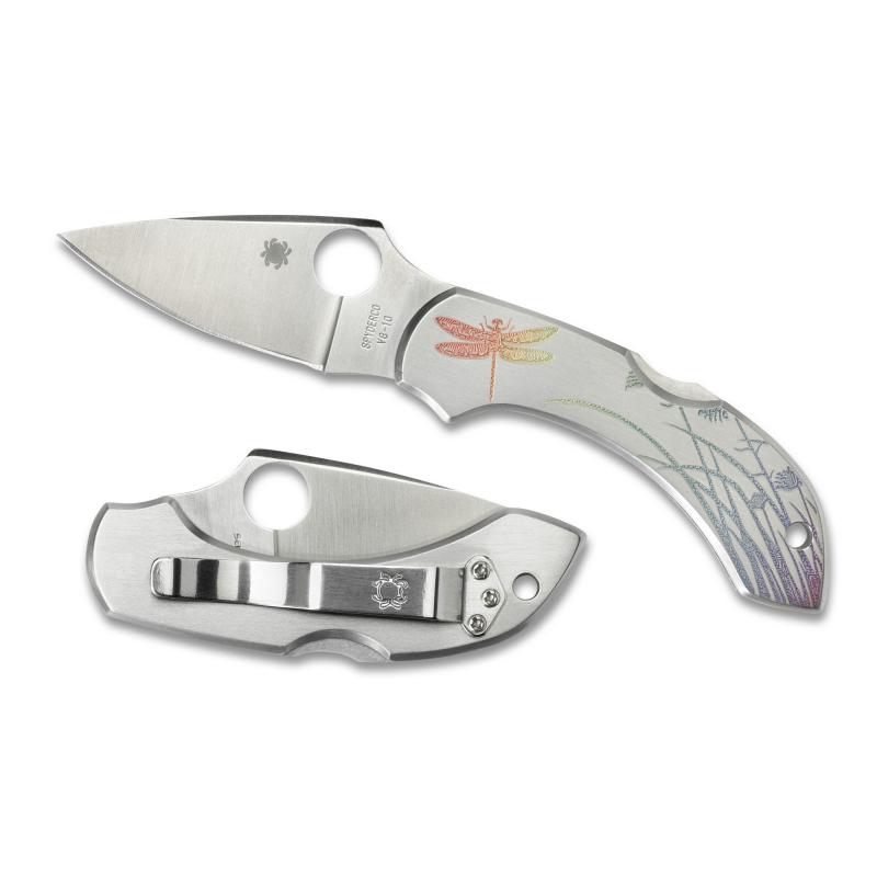 Dragonfly, 2.313" Folding Knife, Plain Edge, Dragonfly Etching, VG-10, Stainless C28PT