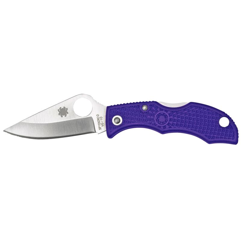 Ladybug 3, 1.94" Folding Knife, Clip Point, Plain Edge, VG-10 Purple FRN, Circle Thumb Hole LPRP3
