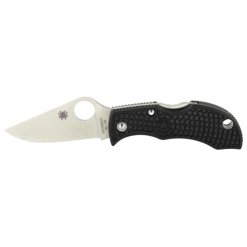 Manbug, Folding Knife, Silver, Plain, Clip Point, Circle Thumb Hole, 1.94", Box, VG-10, Black MBKP