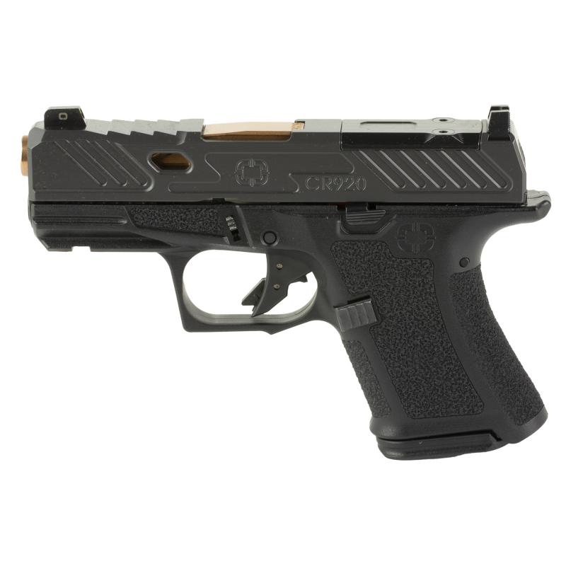 CR920, 9mm, Black Frame, Elite Slide Optic Black, Spiral Unthreaded Barrel Bronze, SS Rod, Grn Trit
