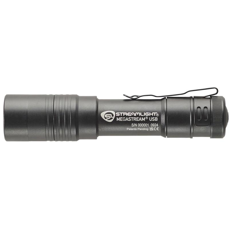 Megastream, Flashlight, 1,800 Lumens, 26,000 Candela, Black, Includes (1) SL-B34 Battery Pack, USB-C Cord, and Holster 66210