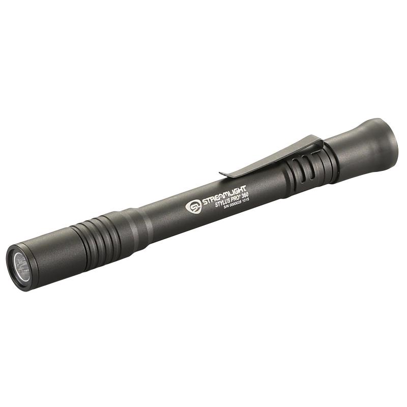 Stylus Pro 360, Flashlight, Two AAA Batteries, Nylon Hlster and Lanyard, Blk w/ White LED, 65 lumens6.5 hours 66218