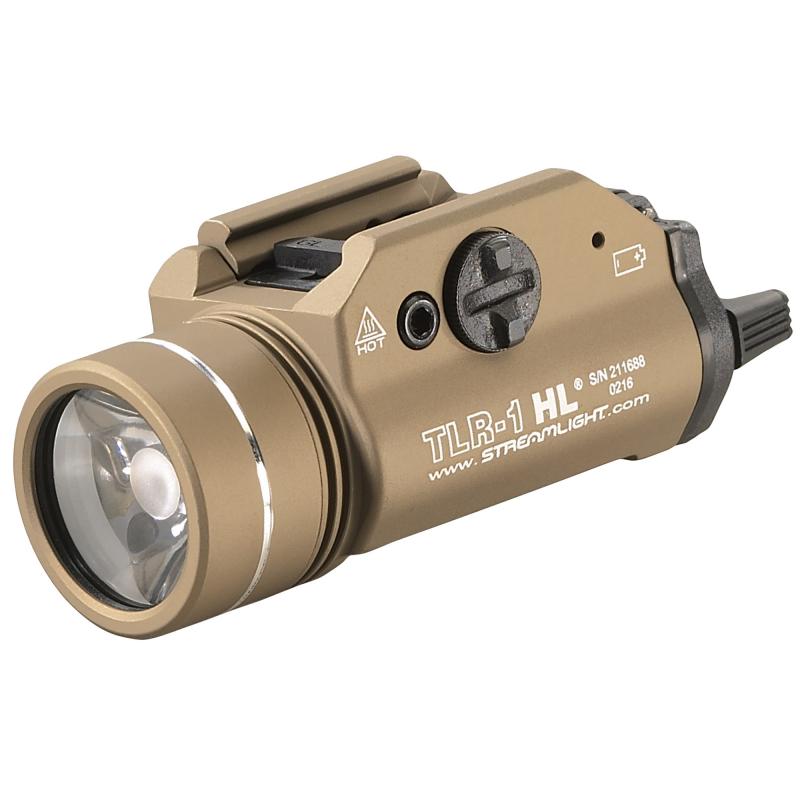 TLR-1 HL, High Lumen Rail Mounted Tactical Light, Flat Dark Earth, C4 LED 800 Lumens With Strobe, 2x CR123 Batteries 69266