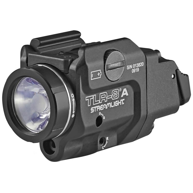 TLR-8A Flex, Black Finish, 500 Lumens, 1.5 Hour Runtime, Red Laser, Comes with High and Low Switch and (1) CR123A Lithium Battery 69414