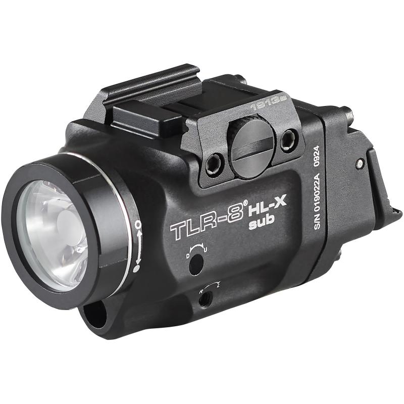 TLR-8 HL-X Sub USB, Weaponlight with Red Laser, 1,000 Lumens, Black, Fits Short 1913 Rails, Includes Mounting Kit with Key, Multi-Tool, (1) SL-B9 Battery Pack, and USB-C Cord 69468