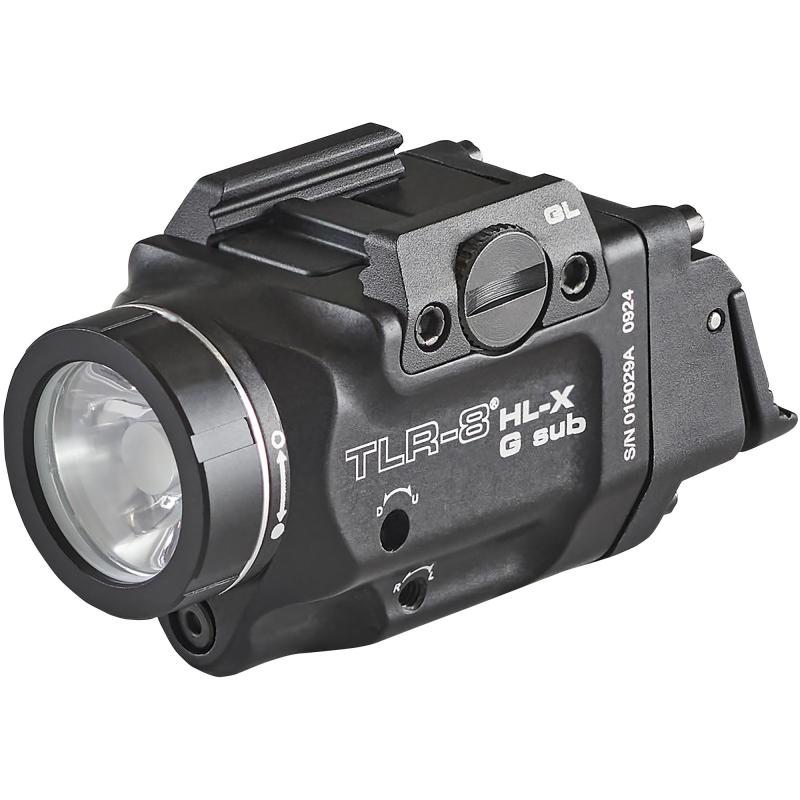 TLR-8 HL-X Sub USB, Weaponlight with Green Laser, 1,000 Lumens, Black, Fits GLOCK 43X/48 MOS, 43X/48 with Front Rail, Includes Mounting Kit with Key, Multi-Tool, (1) SL-B9 Battery Pack, and USB-C Cord 69476