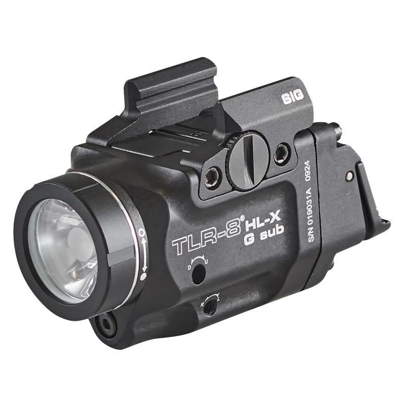 TLR-8 HL-X Sub USB, Weaponlight with Green Laser, 1,000 Lumens, Black, Fits Sig P365/XL with Closed Rail Systems (Does Not Fit X-Macro), Includes Mounting Kit with Key, Multi-Tool, (1) SL-B9 Battery Pack, and USB-C Cord 69477
