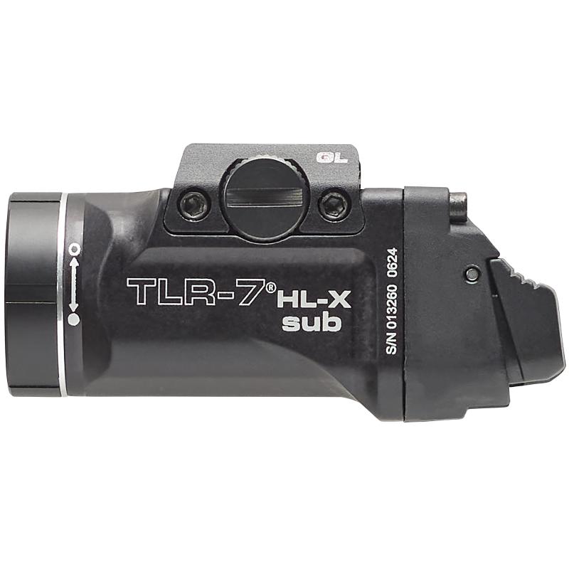 TLR-7 HL-X Sub, Weaponlight, Fits GLOCK 43X/48, 1,000 Lumens with SL-B9 Battery, 30 Minute Run Time, Matte Finish, Black with Silver Ring 69503