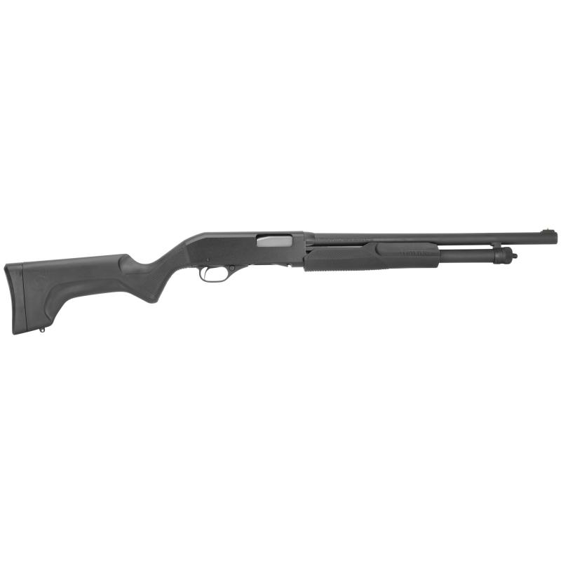 Stevens 320 Security Pump 12 Gauge 3 Inch Chamber 18.5 Inch Barrel Blue Finish Bead Sight Black Synthetic Stock 5 Round