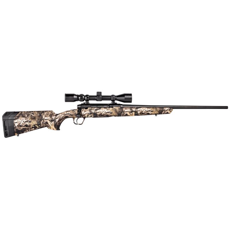 Axis XP Camo, Bolt Action, 270 Winchester, 22" Barrel, Black Color, Mossy Oak Break-Up Country Polymer Stock, Right Hand, Weaver 3-9x40 Scope, 4Rd, Detachable Box Magazine 57281