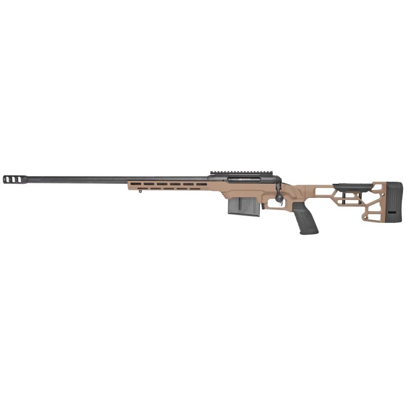 110 Precision, Bolt Action, 300 Winchester Magnum, 24" Heavy Barrel, Threaded 5/8-24, BA Muzzle Brake, Flat Dark Earth Finish, MDT LSS XL Chassis, AccuTrigger, 1 AICS Magazine and 20MOA 1 piece EGW Rail, 5Rd, Left Hand 57697