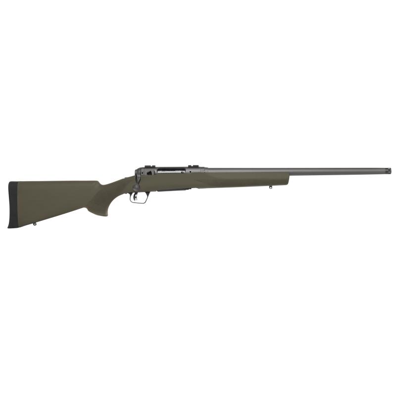 110 TRAIL HUNTER, Bolt Action Rifle, 7MM PRC, 22" Button Rifled Barrel, 5/8x24 Threaded Muzzle, 2 Piece Weaver Style Bases, Hogue Overmolded Rifle Stock in Olive Drab Green, Tungsten Cerakoted Barreled Action, 1 Detachable Magazine, 3 Rounds 58042