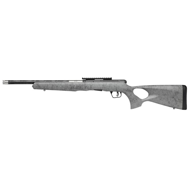 B22 Timberlite Thumbhole, Bolt Action Rifle, 22 WMR, 18" Carbon Wrapped Threaded Barrel, Gray Ambidextrous Thumbhole Stock, Matte Finish, Black, 10 Rounds 70518